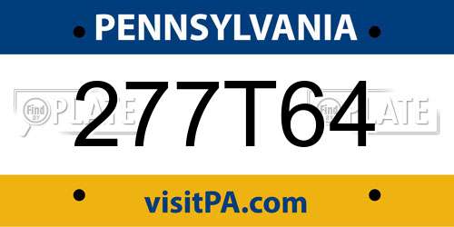 277T64 Pennsylvania License Plate