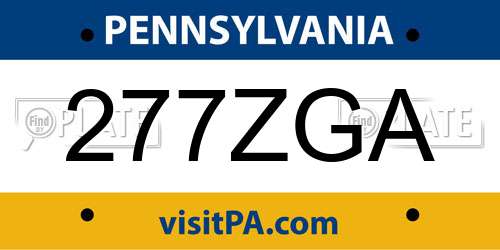 277ZGA Pennsylvania License Plate