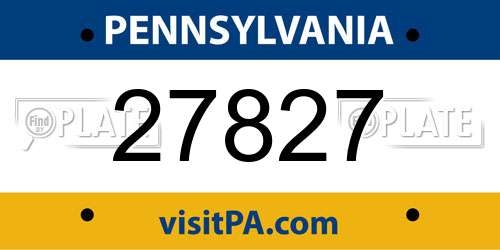 27827 Pennsylvania License Plate