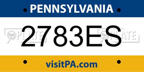 2783ES Pennsylvania License Plate