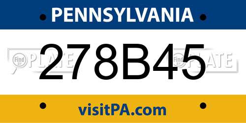 278B45 Pennsylvania License Plate