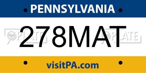278MAT Pennsylvania License Plate