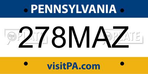 278MAZ Pennsylvania License Plate