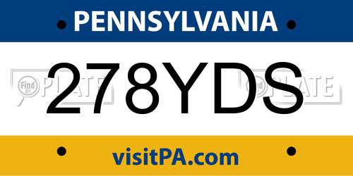 278YDS Pennsylvania License Plate