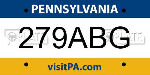 279ABG Pennsylvania License Plate