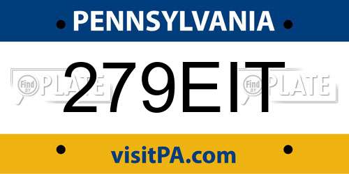 279EIT Pennsylvania License Plate