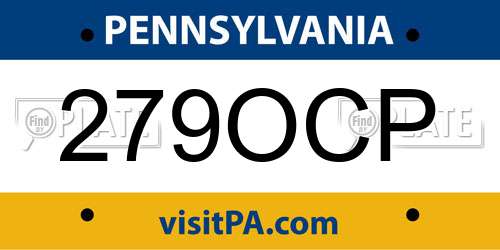 279OCP Pennsylvania License Plate