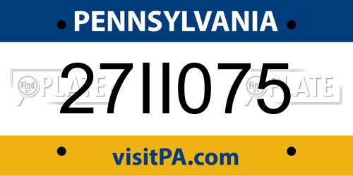 27II075 Pennsylvania License Plate
