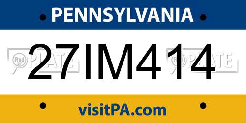 27IM414 Pennsylvania License Plate