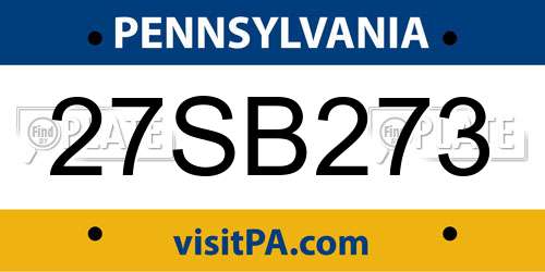 27SB273 Pennsylvania License Plate