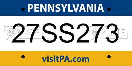 27SS273 Pennsylvania License Plate