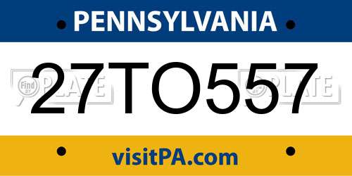 27TO557 Pennsylvania License Plate