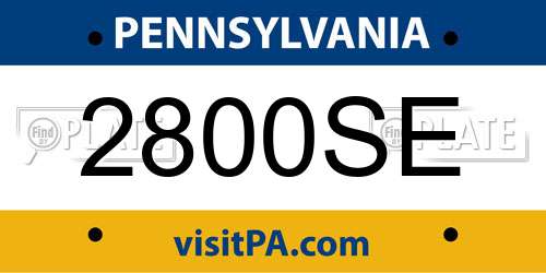 2800SE Pennsylvania License Plate