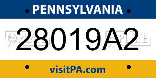 28019A2 Pennsylvania License Plate