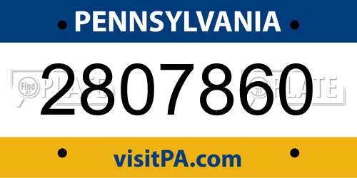 2807860 Pennsylvania License Plate