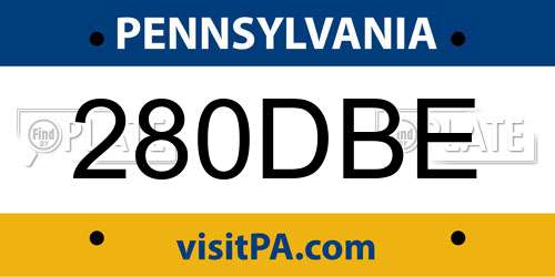 280DBE Pennsylvania License Plate