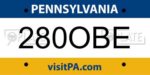280OBE Pennsylvania License Plate