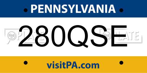 280QSE Pennsylvania License Plate