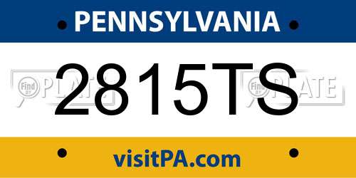 2815TS Pennsylvania License Plate