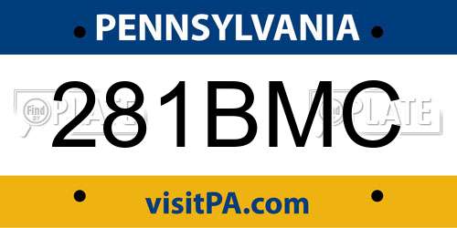 281BMC Pennsylvania License Plate