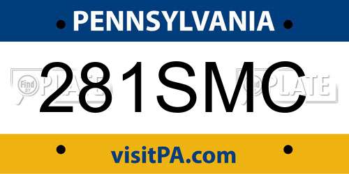 281SMC Pennsylvania License Plate
