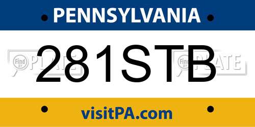 281STB Pennsylvania License Plate