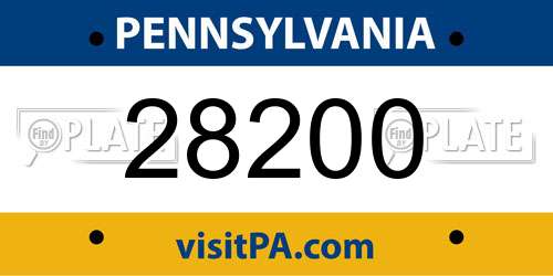 28200 Pennsylvania License Plate