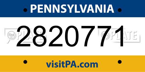 2820771 Pennsylvania License Plate