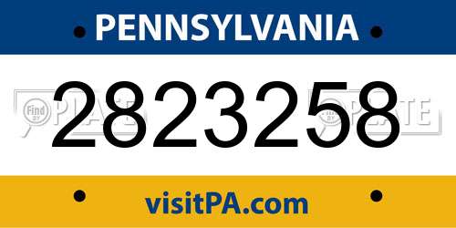 2823258 Pennsylvania License Plate