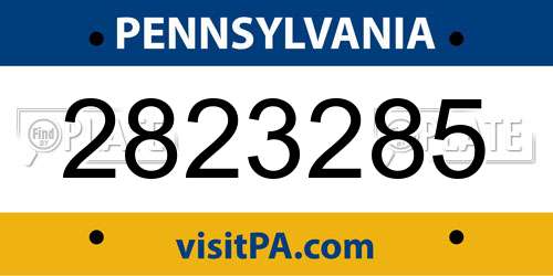2823285 Pennsylvania License Plate