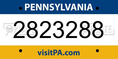 2823288 Pennsylvania License Plate