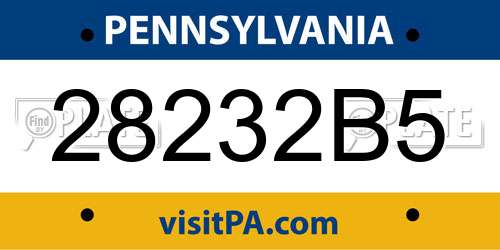 28232B5 Pennsylvania License Plate