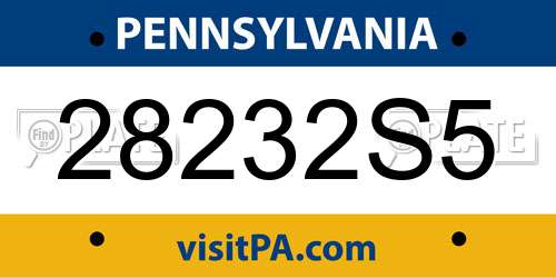 28232S5 Pennsylvania License Plate