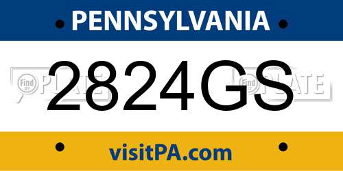 2824GS Pennsylvania License Plate