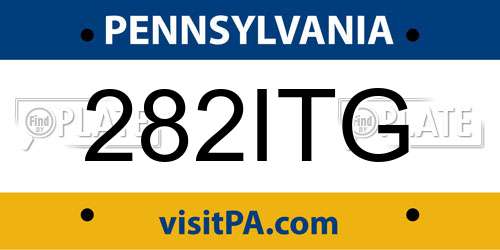 282ITG Pennsylvania License Plate