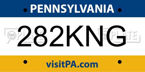 282KNG Pennsylvania License Plate