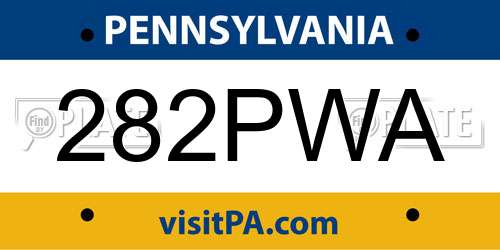 282PWA Pennsylvania License Plate