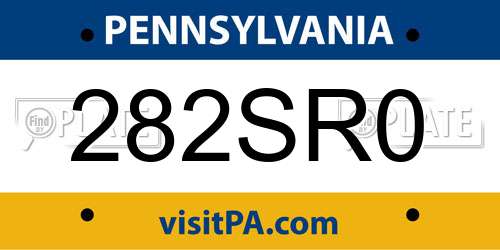282SR0 Pennsylvania License Plate