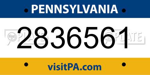 2836561 Pennsylvania License Plate
