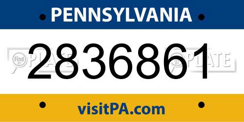 2836861 Pennsylvania License Plate