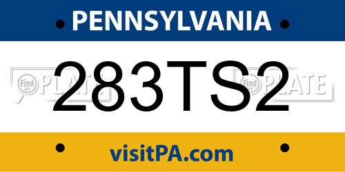 283TS2 Pennsylvania License Plate