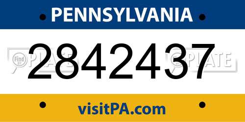 2842437 Pennsylvania License Plate