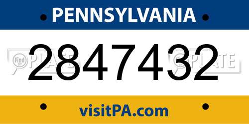 2847432 Pennsylvania License Plate