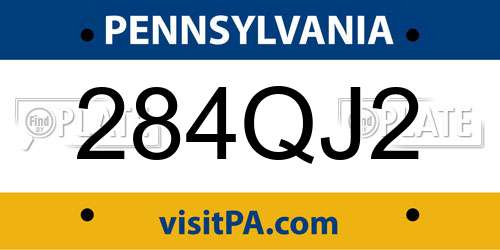 284QJ2 Pennsylvania License Plate