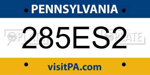 285ES2 Pennsylvania License Plate