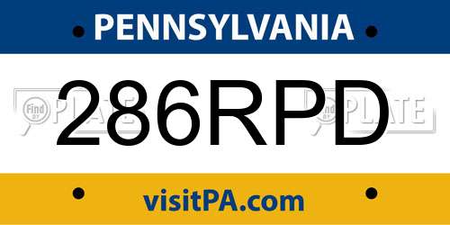 286RPD Pennsylvania License Plate