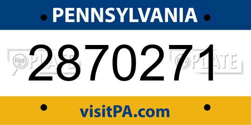 2870271 Pennsylvania License Plate