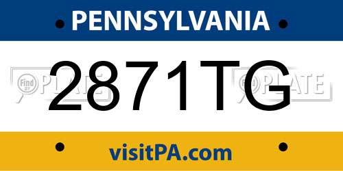 2871TG Pennsylvania License Plate