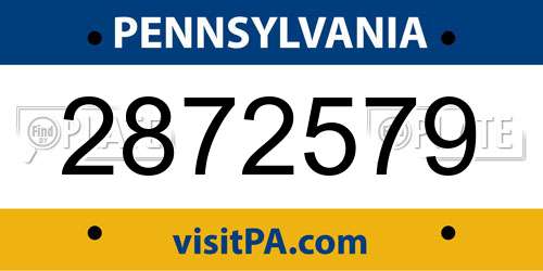 2872579 Pennsylvania License Plate