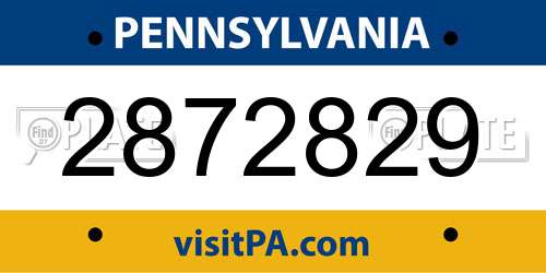 2872829 Pennsylvania License Plate